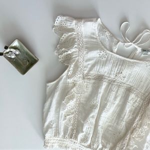 Aerie White Cottage Core Top - Size Small